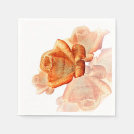 Serviette En Papier Fleur de Rose corail avec Partition