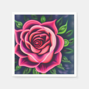 Serviette En Papier Fleur de rose rose romantique Abstraite