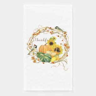 Serviette En Papier Fleur de tournesol Thanksgiving Merci Citrouille a