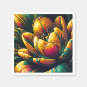 Serviette En Papier Fleur de tulipe Abstraite rayonnante