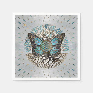Serviette En Papier Fleur de vie - Arbre de vie - Papillon