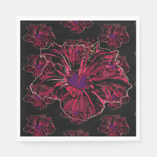 Serviette En Papier Fleur d'Hibiscus rouge
