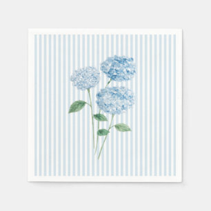 Serviette En Papier Fleur d'hortensia bleu personnalisée mariage rayur
