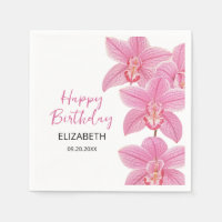 Fleur d'orchidée rose tropicale Joyeux anniversair