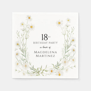 Serviette En Papier Fleur du mois de naissance d'avril pour 18 ans