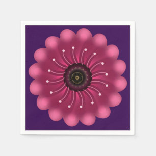 Serviette En Papier Fleur Fantastique Rose Luminescente Fleur Floral
