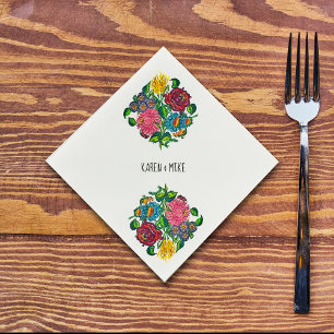 Serviette En Papier Fleur hongroise audacieuse personnalisée