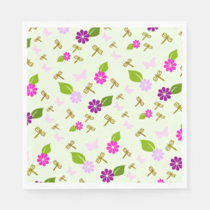 Serviette En Papier Fleur Jardin Dragonfly Papier Naples Vaisselle