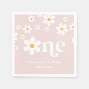 Serviette En Papier Fleur marguerite 1er anniversaire