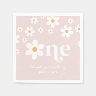 Serviette En Papier Fleur marguerite 1er anniversaire