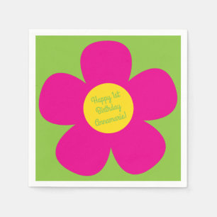 Serviette En Papier Fleur mignonne fête d'anniversaire