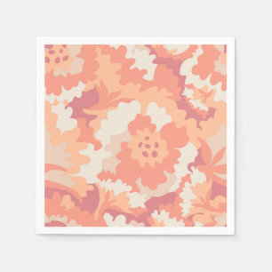 Serviette En Papier Fleur rose et pêche