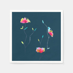 Serviette En Papier Fleur rose moderne simple d'inspiration japonaise