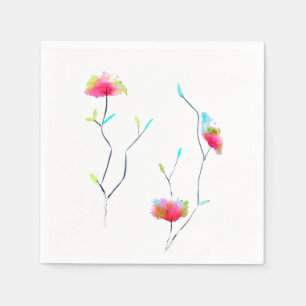 Serviette En Papier Fleur rose moderne simple d'inspiration japonaise