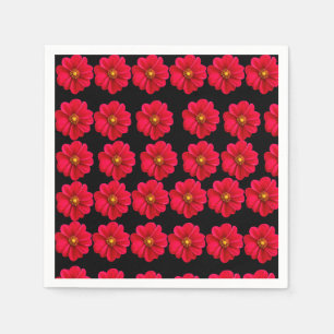 Serviette En Papier fleur rouge.