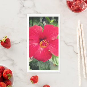 Serviette En Papier Fleur rouge de Hibiscus Rosa-sinensis