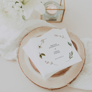 Serviette En Papier Fleur sauvage à fleurs élégante décoration minimal