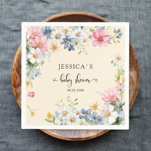 Serviette En Papier Fleur sauvage, Baby shower