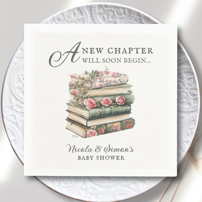 Serviette En Papier Fleur sauvage | Baby shower à thème du livre (Créateur téléchargé)