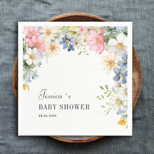 Serviette En Papier Fleur sauvage, Baby shower serviettes