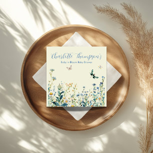 Serviette En Papier Fleur sauvage bébé en baby shower fleuri