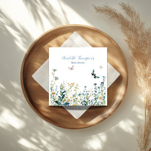 Serviette En Papier Fleur sauvage bébé en baby shower fleuri