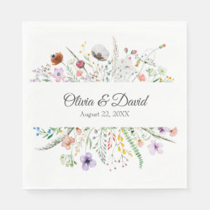 Serviette En Papier Fleur sauvage bohémien Mariage de prairie