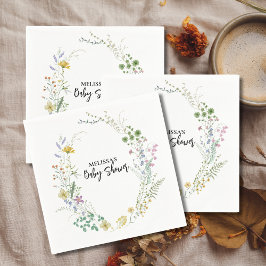 Serviette En Papier Fleur sauvage boho rustique