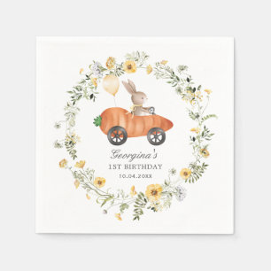 Serviette En Papier Fleur sauvage Bunny Rabbit équitation Carotte Park