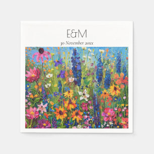Serviette En Papier Fleur sauvage champ peinture destination mariage