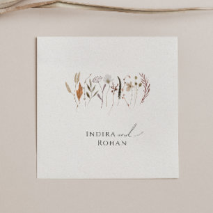 Serviette En Papier Fleur sauvage d'automne Boho   Napkins Mariage