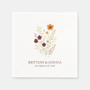 Serviette En Papier Fleur sauvage d'automne Elegant Boho Mariage