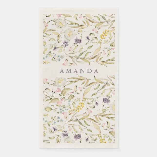 Serviette En Papier Fleur sauvage de printemps Boho Pampas Mariage (Devant)