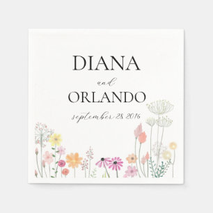 Serviette En Papier Fleur sauvage de printemps coloré