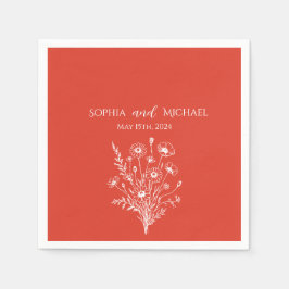 Serviette En Papier Fleur sauvage Elegance-Mariage-serviettes