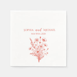 Serviette En Papier Fleur sauvage Elegance-Mariage-serviettes