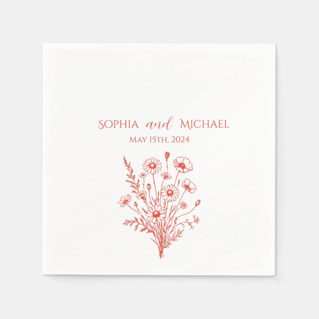 Serviette En Papier Fleur sauvage Elegance-Mariage-serviettes (Devant)