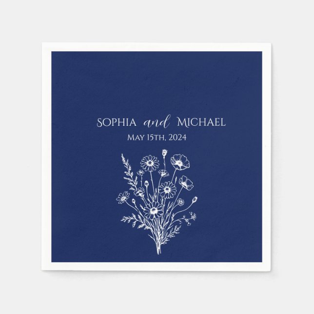 Serviette En Papier Fleur sauvage Elegance-Mariage-serviettes (Devant)