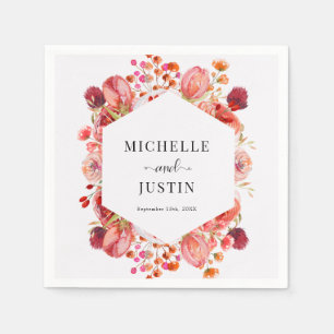 Serviette En Papier Fleur sauvage élégant   Boho Floral