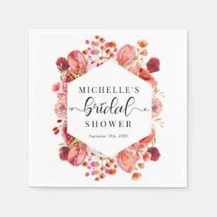 Serviette En Papier Fleur sauvage élégant   Fête des mariées Boho