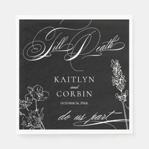 Serviette En Papier Fleur sauvage Élégant Mariage gothique