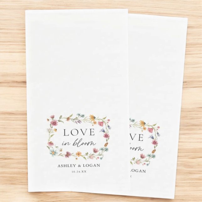 Serviette En Papier Fleur sauvage Love In Bloom Mariage (Créateur téléchargé)