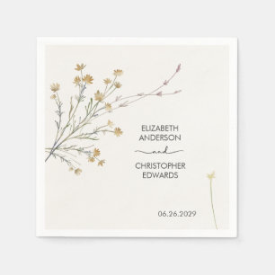 Serviette En Papier Fleur sauvage minimal Floral simple Mariage