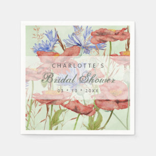 Serviette En Papier Fleur sauvage pâtisserie de prairie douche nuptial