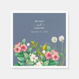 Serviette En Papier Fleur sauvage Periwinkle Dusty Blue Mariage