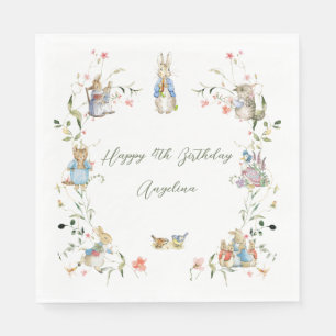 Serviette En Papier Fleur sauvage Peter le lapin Anniversaire Papier N