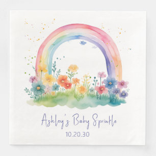 Serviette En Papier Fleur sauvage Rainbow Baby Girl Sprinkle