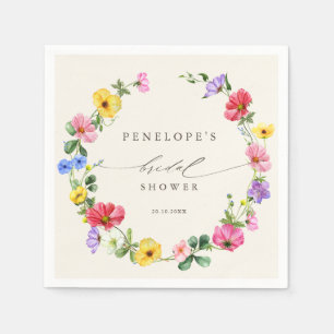 Serviette En Papier Fleur sauvage Rustic Chic Floral boho Bridal douch