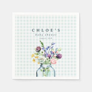 Serviette En Papier Fleur sauvage rustique Mason Jar Baby shower de pi