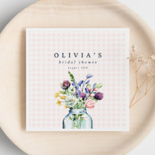 Serviette En Papier Fleur sauvage rustique Mason Jar Fête des mariées 